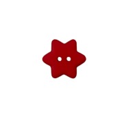 Polyesterknopf Stern | 15 mm | rot | 3 Stück