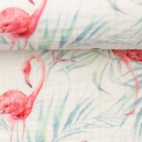 Musselin | THEA | Flamingos | Ökotex | ab 50 cm