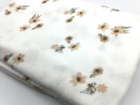 Musselin | SMALL FLOWERS | weiß | Ökotex | ab 50 cm
