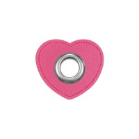 Ösen Patches für Kordeln Lederimitat | Herzen | pink | 1 Paar