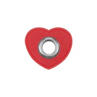 Ösen Patches für Kordeln Lederimitat | Herzen | rot | 1 Paar