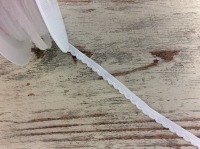 Elastische Abschlusslitze | Wäschespitze | 8 mm | weiß