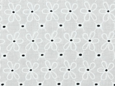 Baumwollstoff Blusenstoff | Embroidery 2-Side | weiß
