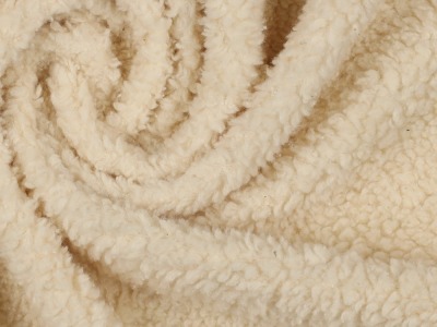 Baumwoll-Teddy | Teddy-Plüsch | 90 % Baumwolle 10 % Polyester | 300 g/m2 | beige