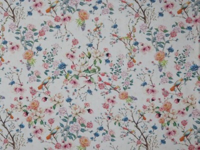 Baumwoll Canvas FLOWER BRANCHES | by Poppy | weiß