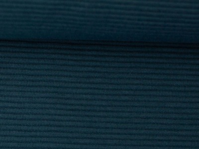 Ottoman Rib Jersey BERGEN | Swafing | Ökotex | petrol - farblich passend zu Ripp-Bündchen TESSA in