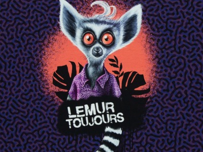 Jersey Panel SUMMER MOVES | by Thorsten Berger | Lemur Toujours, lila | Ökotex