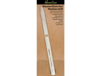 Hemline Markierstift | Trickmarker | wasserlöslich | weiß | 3 mm