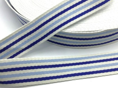 Gurtband 40 mm Streifen | zweifarbig | blau
