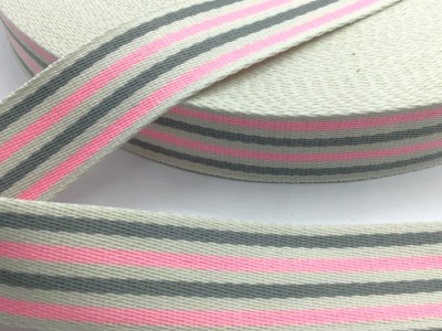 Gurtband 40 mm Streifen | zweifarbig | rosa