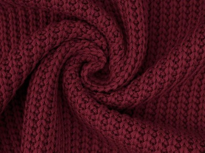 38 cm REST Big Knit | Grobstrick | Strickstoff | Baumwolle | Ökotex | bordeaux