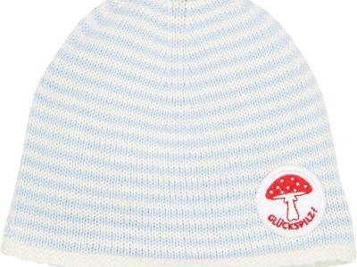 Adelheid Baby-Jungen Glückspilz Babystrickmütze Mütze | Farbe: streifen weiß-himmelblau |