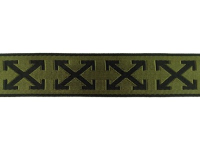 Gurtband Kreuze | gewebt | 38 mm | glänzend | für Taschen | olivgrün