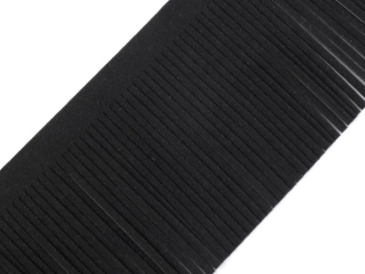 Leder Fransenborte 50 mm breit | schwarz