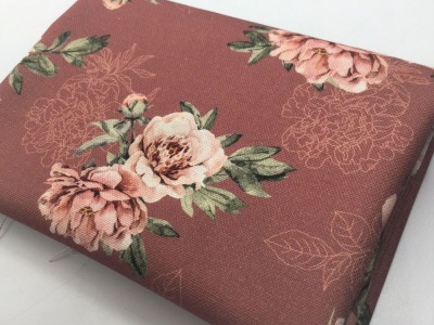 Baumwoll Canvas ROSES | dark rose | Digitaldruck | by Poppy