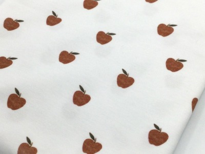 Bio Baumwolljersey Watercolor | Apples | white | Ökotex | ab 50 cm