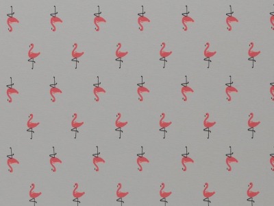 Baumwolljersey VERA kleine Flamingos | hellgrau | Ökotex | ab 50 cm