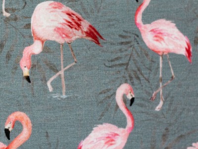 Baumwolljersey ANIMALS | by Christiane Zielinski | Flamingos | grau | Ökotex