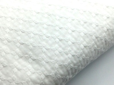 Baumwollstoff Blusenstoff | Embroidery 2-Side | weiß