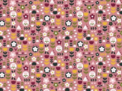 Baumwollstoff Popeline HAPPY FEELING | Blumen | rose | Ökotex | by Poppy