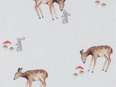 Baumwollstoff | Popeline | FOREST ANIMALS - Deer | weiß | by Poppy | Ökotex | ab 50 cm