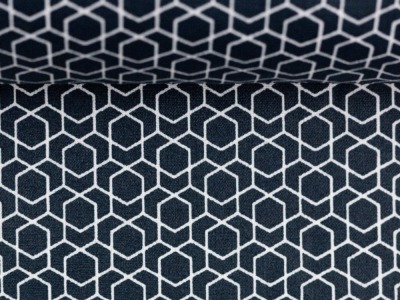 33 cm REST Beschichtete Baumwolle LEONIE | geometrisches Muster | petrol
