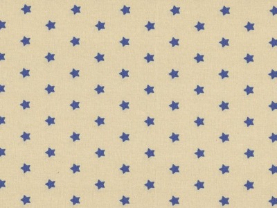 Beschichtete Baumwolle LUNA | Sterne | blau auf beige