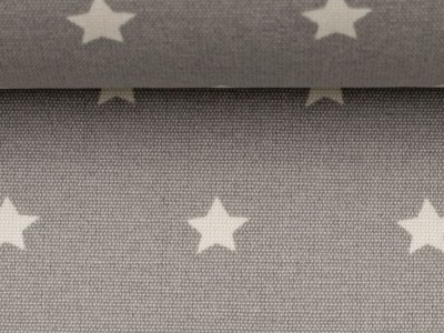 Beschichtete Baumwolle MELUNA | Sterne 1 cm | grau