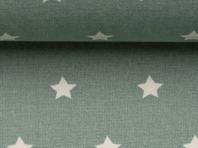39 cm REST Beschichtete Baumwolle MELUNA | Sterne 1 cm | smaragd