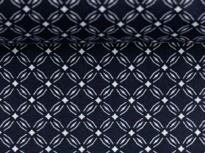 33 cm REST Beschichtete Baumwolle LEONIE | Weboptik | dunkelblau
