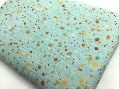 49 cm REST Musselin | Bio | PARTY DOTS | teal | by Poppy