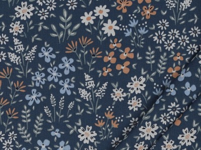 Beschichtete Baumwolle FLOWERS | by Poppy | jeans