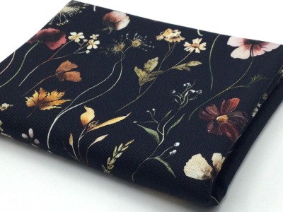 Canvas WILD FLOWERS | Digitaldruck | Ökotex | by Poppy | schwarz