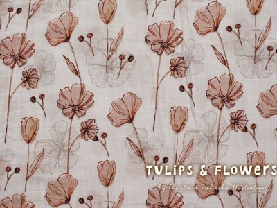 Musselin | Double Slub | Tulips &amp; Flowers | Ökotex | ab 50 cm