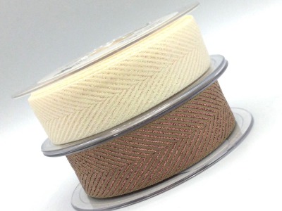 Dekorband 25 mm | bronze &amp; creme