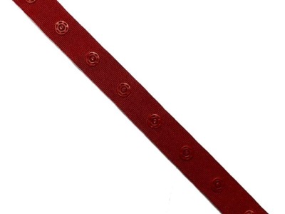 Druckknopfband 2,5 cm Knopfabstand | 18 mm breit | bordeaux
