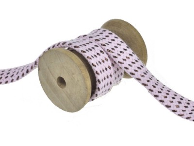 Flachkordel | Baumwollkordel | 20 mm | eingewebter Kupferfaden | rosa