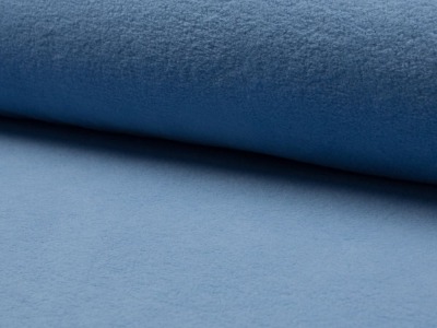 Leichter Baumwollfleece | Sherpa | Ökotex | dusty blue | ab 50 cm