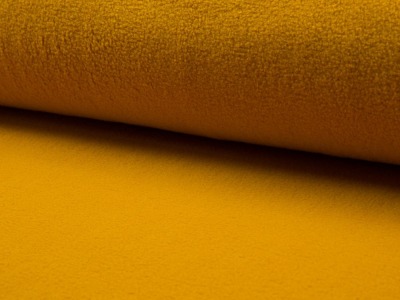 Leichter Baumwollfleece | Sherpa | Ökotex | ochre | ab 50 cm