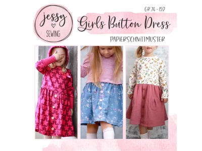 Schnittmuster Girls Button Dress | by Jessy Sewing | Papierschnittmuster