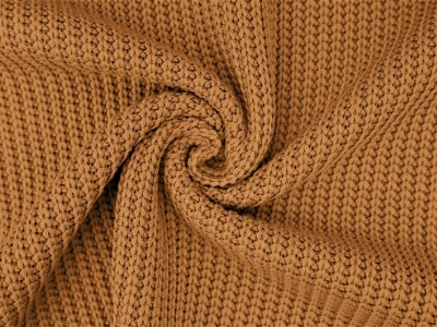 75 cm REST Big Knit | Grobstrick | Strickstoff | Baumwolle | Ökotex | camel