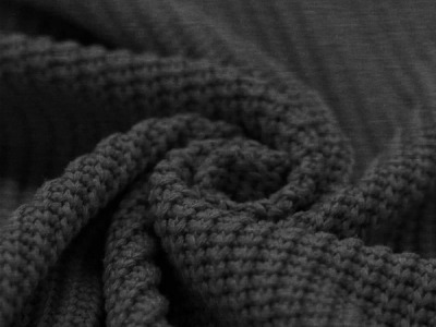 Big Knit | Grobstrick | Strickstoff | Baumwolle | Ökotex | dunkelgrau melange