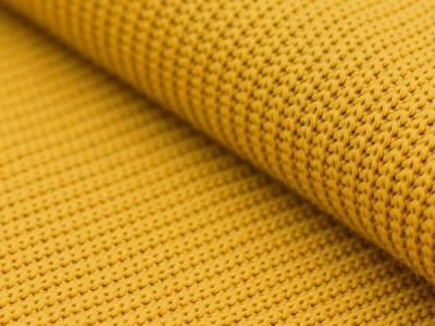 31 cm REST Big Knit | Grobstrick | Strickstoff | Baumwolle | Ökotex | ocker