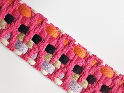Gurtband | nachhaltiges Material | 40 mm breit | DECOR | pink-bunt