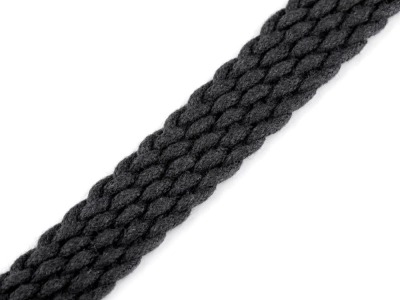 1.85 m RESTSTÜCK Gurtband geflochten für Taschengriffe | 20 mm | schwarz