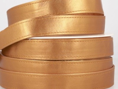 Gurtband Kunstleder, glatt | 25 mm | gold
