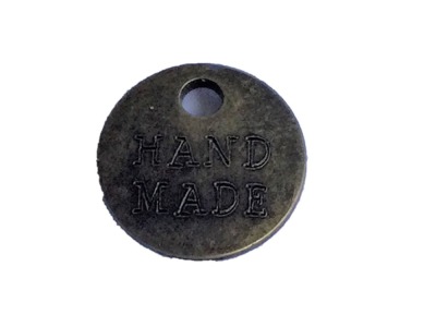 Creative Label 20 mm Handmade Metall altmessing | 2 Stück