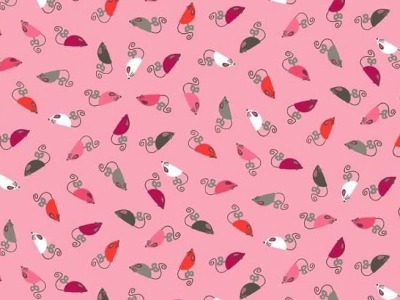 Baumwollstoff Patchwork Makover | Cats Mice | 1454 pink