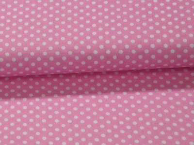 Baumwollstoff Popeline | rosa - weiße Punkte