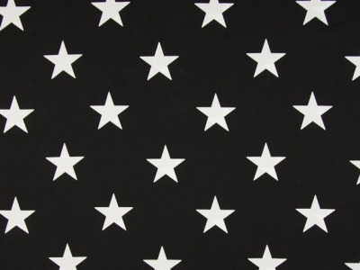 Baumwollstoff Popeline STARS | black-white